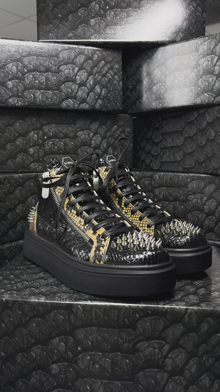 Sneakers Hi-Top, Piele, Dark Crown